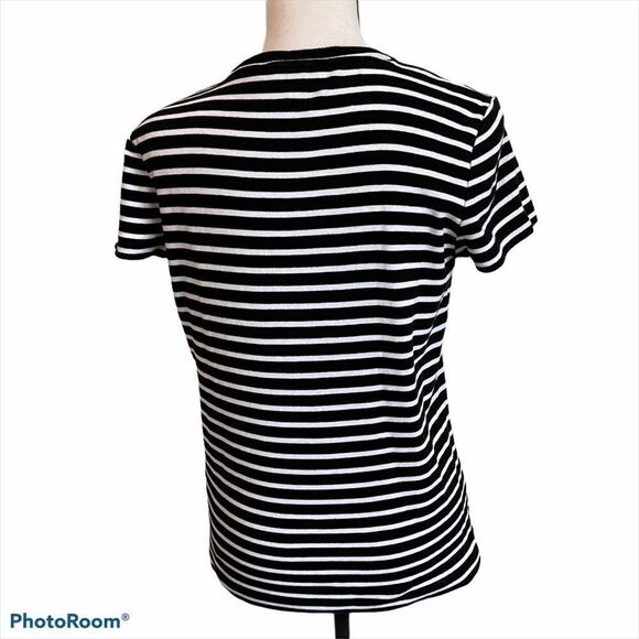 Jones of New York Black and White Striped T-Shirt - Picture 6 of 6